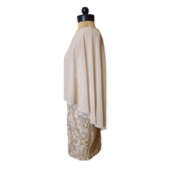 Alex Evenings Champagne Cream I Caplet Cocktail Mother of the Bride Dress Size 8 - Picture 2 of 7